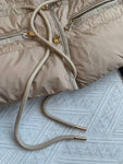 Pre Order Luxury Tie Waist Padded Zip Pocket Coat
