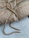 Pre Order Luxury Tie Waist Padded Zip Pocket Coat