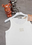 Pre Order Sparkle Logo Detail Ribbed Vest Top