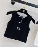 Pre Order Luxury w a n g Logo Crop Vest Tee
