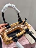 Pre Order Luxury Black Logo Design Basket Handbag
