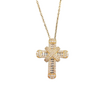 Small Gold Baguette Cross Necklace