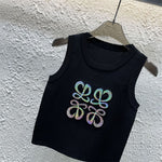 Pre Order Luxury Large Logo Design Sleevless Top (3 Colours)