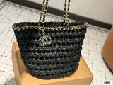 Pre Order Luxury Logo Chain Bucket Beach Bag (3 Colours)