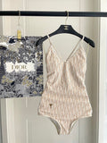 Pre Order Luxury Nude Cd Logo Design Cross Back Swimsuit
