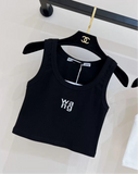 Pre Order Luxury w a n g Logo Crop Vest Tee