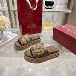 Pre Order Luxury Logo Buckle Design Platform Slides