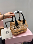 Pre Order Luxury Black Logo Design Basket Handbag