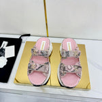 Pre Order Luxury Logo Snake Print Sandals (3 Colours)