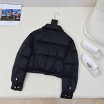Pre Order Cropped Luxury Logo Puffer Collar Coat