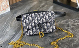 Pre Order Luxury Gold Logo Chain Mini Cross Body Bag