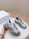 Pre Order Luxury Logo Trainers In Grey/Silver
