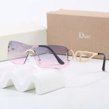 Pre order Luxury Side Letter Logo Gold Frame Sunglasses (4 Colours)