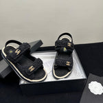 Pre Order Crochet Luxury Gold Logo Sandals