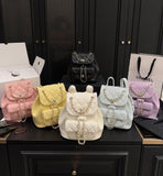 Pre Order Luxury Logo Double Chain  Backpack (6 Colours)
