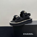 Pre Order Crochet Luxury Gold Logo Sandals