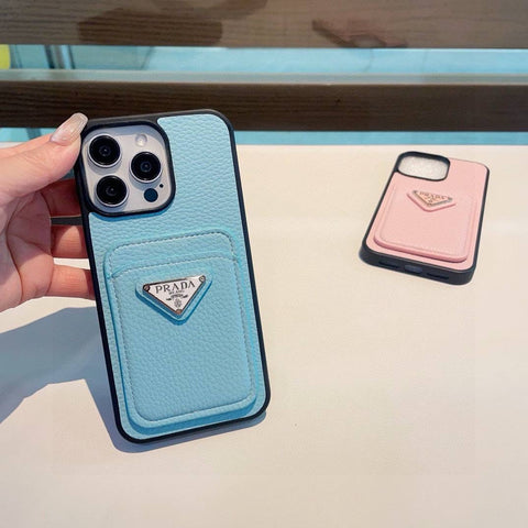 Pre Order Leather Card Holder Luxury Logo Phone Case