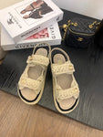 Pre Order Crochet Luxury Gold Logo Sandals
