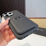 Pre Order Leather Card Holder Luxury Logo Design Black Phone Case