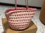 Pre Order Luxury Logo Chain Bucket Beach Bag (3 Colours)