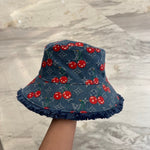 Pre Order Cherry Logo Design Luxury Denim Bucket Hat