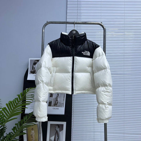 Pre Order Cropped Puff Coat In Black/White