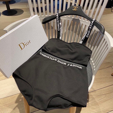 Pre Order Luxury C & D Logo Bikini Set In Black