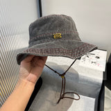 Pre Order Luxury Gold Logo Denim Bucket Hat