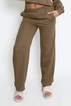 Wide Leg Joggers In Brown