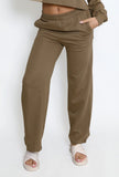 Wide Leg Joggers In Brown