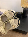 Pre Order Crochet Luxury Gold Logo Sandals