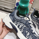 Pre Order Luxury Leather Blue Logo Design Trainers