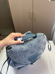 Pre Order Luxury Denim Logo Design Bucket Backpack