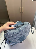 Pre Order Luxury Denim Logo Design Bucket Backpack