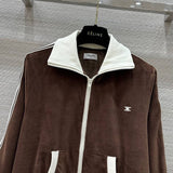 Pre Order Brown Velvet Jersey Tracksuit