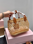 Pre Order Luxury Tanned Logo Design Basket Handbag