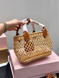 Pre Order Luxury Tanned Logo Design Basket Handbag