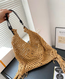 Pre Order Luxury Gold Logo Tassle Beach Bag