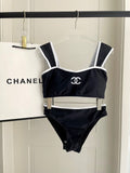 Pre Order Luxury Bandeau White Logo Bikini Set
