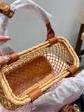 Pre Order Luxury Tanned Logo Design Basket Handbag
