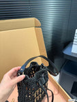 Pre Order Luxury Woven Logo Top Handle Bag In Black
