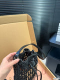 Pre Order Luxury Woven Logo Top Handle Bag In Black