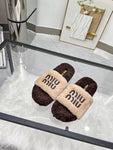 Pre Order Fluffy Luxury Logo Teddy Slippers