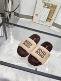 Pre Order Fluffy Luxury Logo Teddy Slippers