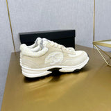 Pre Order Tweed Cream Logo Trainers