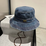 Pre Order Luxury Gold Logo Denim Bucket Hat