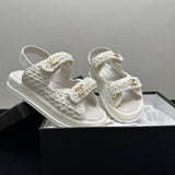 Pre Order Crochet Luxury Gold Logo Sandals