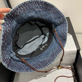 Pre Order Luxury Gold Logo Denim Bucket Hat