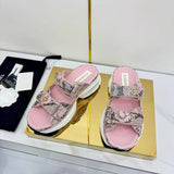 Pre Order Luxury Logo Snake Print Sandals (3 Colours)