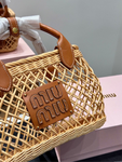 Pre Order Luxury Tanned Logo Design Basket Handbag